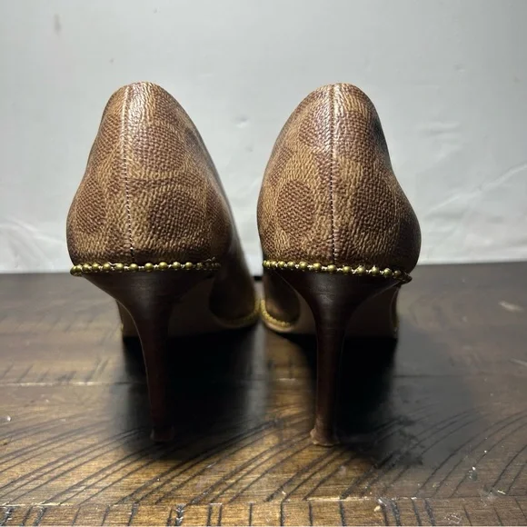 Coach 85 mm Waverly Pump with Beadchain in signature coated canvas - Picture 2 of 6